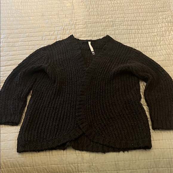 Kensie Black Textured Cardigan - Picture 1 of 5